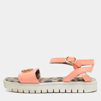 Pre Owned Roberto Cavalli Size 27 Pink Patent Leather Ankle Strap Sandals