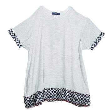 Pre Owned Roma e Tosca Light Grey Melange Printed Trim Dress 12 Yrs 