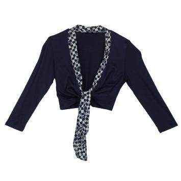 Pre Owned Roma e Tosca Navy Blue Printed Trim Bolero Top 12 Yrs 