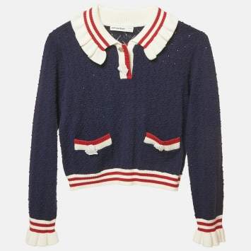 مملوكة مسبقًا كارديجان سيلف بورتريه أزرق كحلي محبوك بنسيج بوينتيل 8-10 سنوات