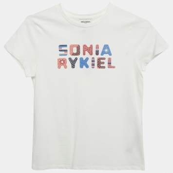 Pre Owned Sonia Rykiel Kids White Printed Jersey T-Shirt 12 Yrs 