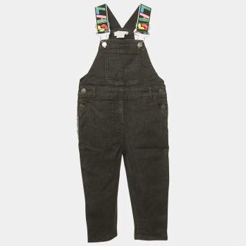 مملوكة مسبقًا Stella McCartney Kids Black Denim Jumpsuit 3 Yrs