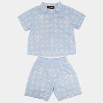 Pre Owned طقم قطن بطبعة نجوم زرقاء فيرساتشي أطفال 36 شهرًا