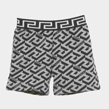 Pre Owned Versace Kids Grey Printed Jersey Shorts 12-18M