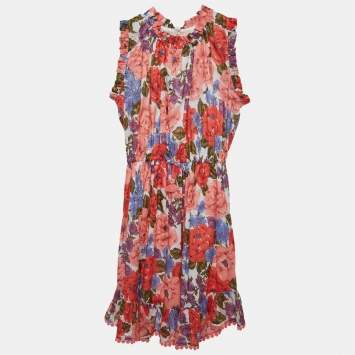 Pre Owned Zimmermann White/Pink Floral Printed Cotton Dress (10 Yrs)