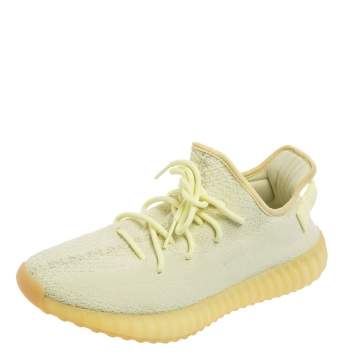 Pre Owned Yeezy x Adidas Pastel Green Knit Fabric Boost 350 V2 Sneakers Size 44