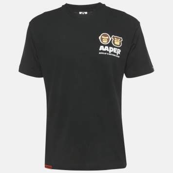 Pre Owned AApe by A Bathing Ape Black Jersey Apper Applique T-Shirt S