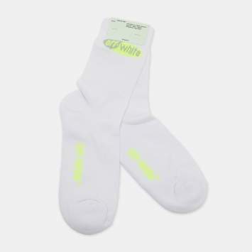 Pre Owned Off White White Split Logo Cotton Socks One Size