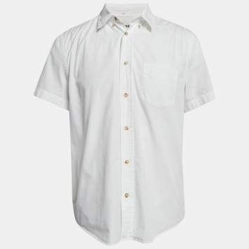 Pre Owned Acne Studios White Cotton Short Sleeve Shirt L
