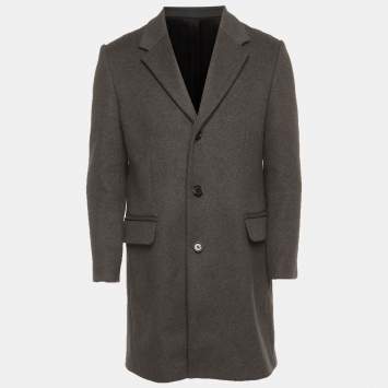 مملوكة مسبقًا Acne studios Grey Felt Wool Blend Gavin Overcoat S