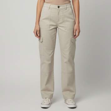 مملوكة مسبقًا Acne Studios Beige Textured Cotton Cargo Trousers L