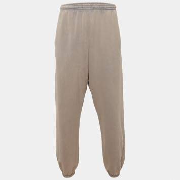 مملوكة مسبقًا Acne Studios Light Taupe Cotton Jersey Washed Fleece Sweatpants L