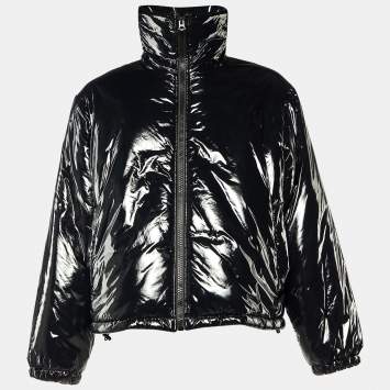 Pre Owned Acne Studios Black Nylon Zip Up Puffer Jacket XL