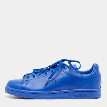 Pre Owned Adidas By Raf Simons Blue Leather Stan Smith Sneakers Size 38