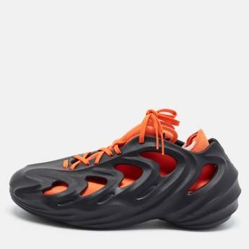 مملوكة مسبقًا Adidas adiFOM Q Core Black Impact Orange Size 45 1/3 Black Rubber Low Top Sneakers