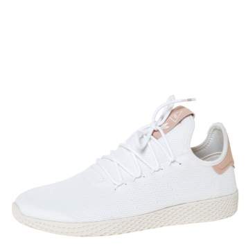 Pre Owned Pharrell Williams x Adidas White Cotton Knit PW Tennis Hu Sneakers Size 46