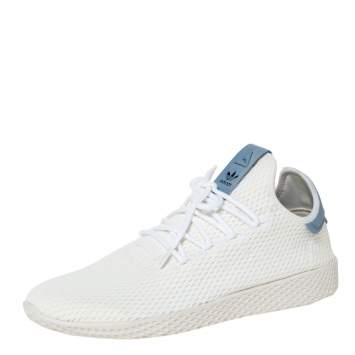 Pre Owned Pharrell Williams x Adidas White Cotton Knit PW Tennis Hu Sneakers Size 46