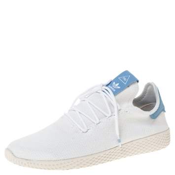 Pre Owned Pharrell Williams x Adidas White Cotton Knit PW Tennis Hu Sneakers Size 46