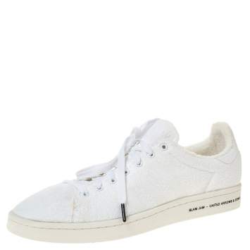 Pre Owned Adidas x United Arrows & Sons White Knit Fabric Campus Se Slamjam Sneaker Size 46.5