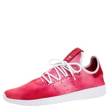 Pre Owned Pharrell Williams x Adidas Red Cotton Knit PW Tennis Hu Sneakers Size 46