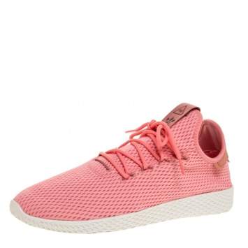 Pre Owned Pharrell Williams x Adidas Pink Cotton Knit PW Tennis Hu Sneakers Size 46