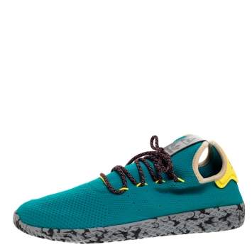 Pre Owned  Pharrell Williams x Adidas Green Mesh Tennis Hu 'Teal' Sneakers Size 46