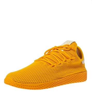Pre Owned Pharrell Williams x Adidas Solid Gold Cotton Knit PW Tennis Hu Sneakers Size 46