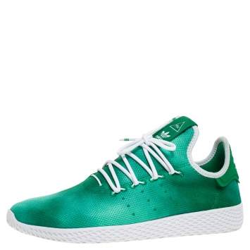 Pre Owned Pharrell Williams x Adidas Holi Green Knit Fabric PW Tennis Hu Sneakers Size 46