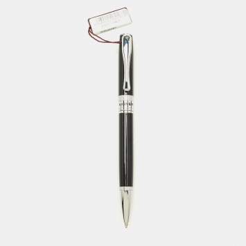 Pre Owned Aigner Black Resin Silver Tone Ballpoint Pen