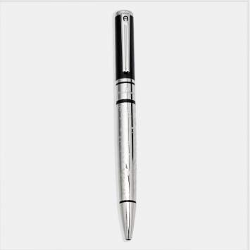 Pre Owned Aigner Logo Resin Silver Tone Ballpoint