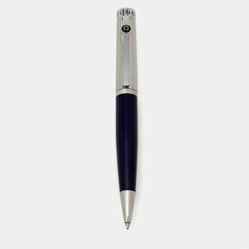 Pre Owned Aigner Logo Enamel Resin Silver Tone Ballpoint Pen