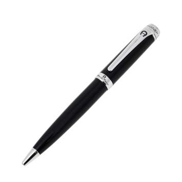 Pre Owned Aigner Black Resin Silver Tone Ballpoint Pen