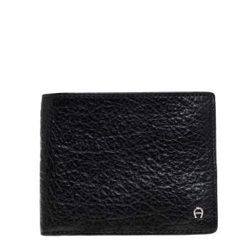 Pre Owned Aigner Black Leather Bifold Wallet