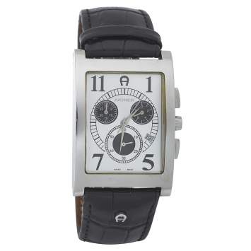 Pre Owned Aigner Silver Stainless Steel Modena Chronograph A03100 Men's Wristwatch 31MM