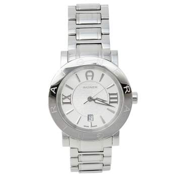 Pre Owned Aigner Silver Stainless Steel Cortina A26000 Men's Wristwatch 41 mm
