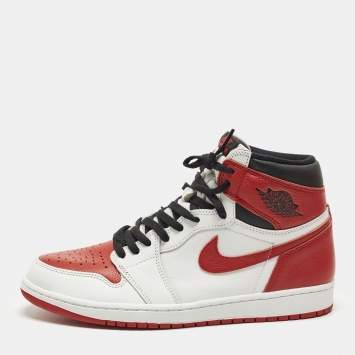 Pre Owned Air Jordans Jordan 1 Retro OG Heritage Size 45.5 Multicolor Leather High Top Sneakers