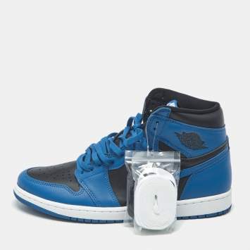 Pre Owned Air Jordans Jordan 1 Retro OG Dark Marina Blue Size 45.5 Blue Leather High Top Sneakers