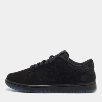 Pre Owned Nike Black and Mesh Dunk Low Top Sneakers Size 43