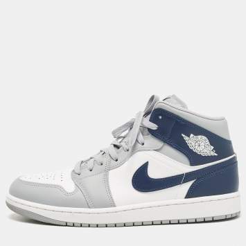 Pre Owned Air Jordans Multicolor Leather Air Jordan 1 High Top Sneakers Size 46