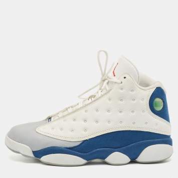 Pre Owned Air Jordans Multicolor Leather and Durabuck Jordan 13 Retro French Blue Sneakers Size 45