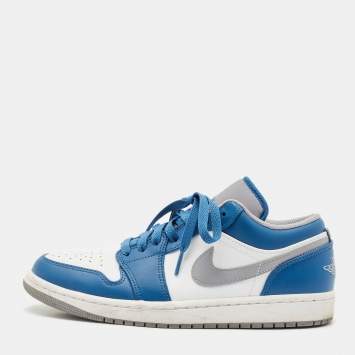 Air Jordans Multicolor Leather Jordan 1 Low True Blue Sneakers Size 41