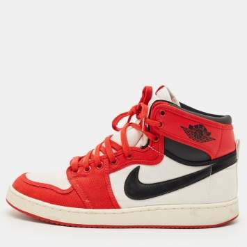 Pre Owned Air Jordans Multicolor Canvas and Leather Jordan 1 Retro AJKO Chicago Sneakers Size 43