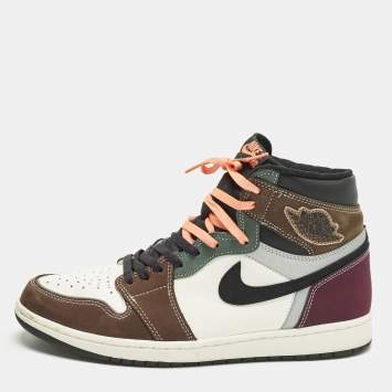Pre Owned Air Jordans Jordan 1 Retro OG Hand Crafted Size 45.5 Multicolor Nubuck and Leather High Top Sneakers