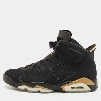 مملوكة مسبقًا Air Jordans Jordan 6 Retro DMP Size 45 Black Nubuck Leather High Top Sneakers