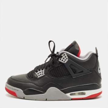 مملوكة مسبقًا Air Jordans Jordan 4 Retro Bred Reimagined Size 42.5 Black Leather High Top Sneakers