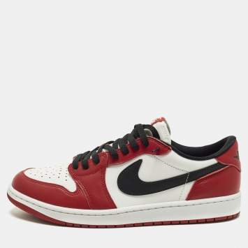 Pre Owned حذاء رياضي ناي ك اير جوردن جوردن 1 ريترو جلد أزرق/أبيض بعنق منخفض مقاس 44