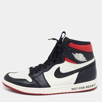 Pre Owned Air Jordans Multicolor Leather Jordan 1 Retro High Not for Resale Varsity Red Sneakers Size 46