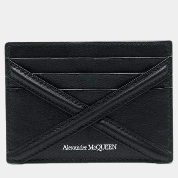 Pre Owned Alexander McQueen The Harness Logo Printed Card Holder