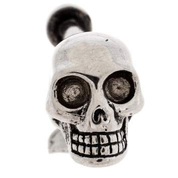 Pre Owned Alexander McQueen Silver Tone Single Skull Earring