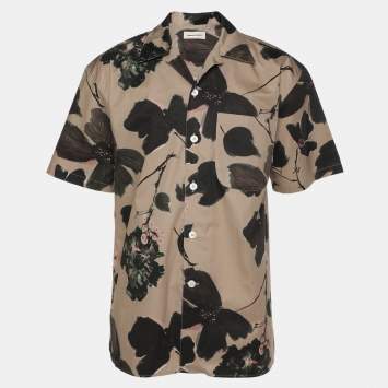 Pre Owned Alexander McQueen Multicolor Floral Print Cotton Button Front Shirt M